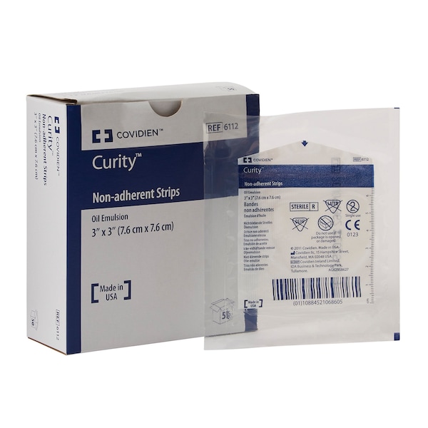 Curity Oil Emulsion Impregnated Dressing, 3 x 3 Inch, Sterile, 600PK 6112 - main